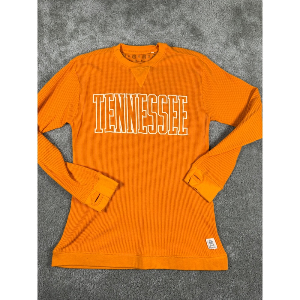 Tennessee Volunteers Orange Waffle Knit Pressbox Thermal Shirt Small Thumbholes